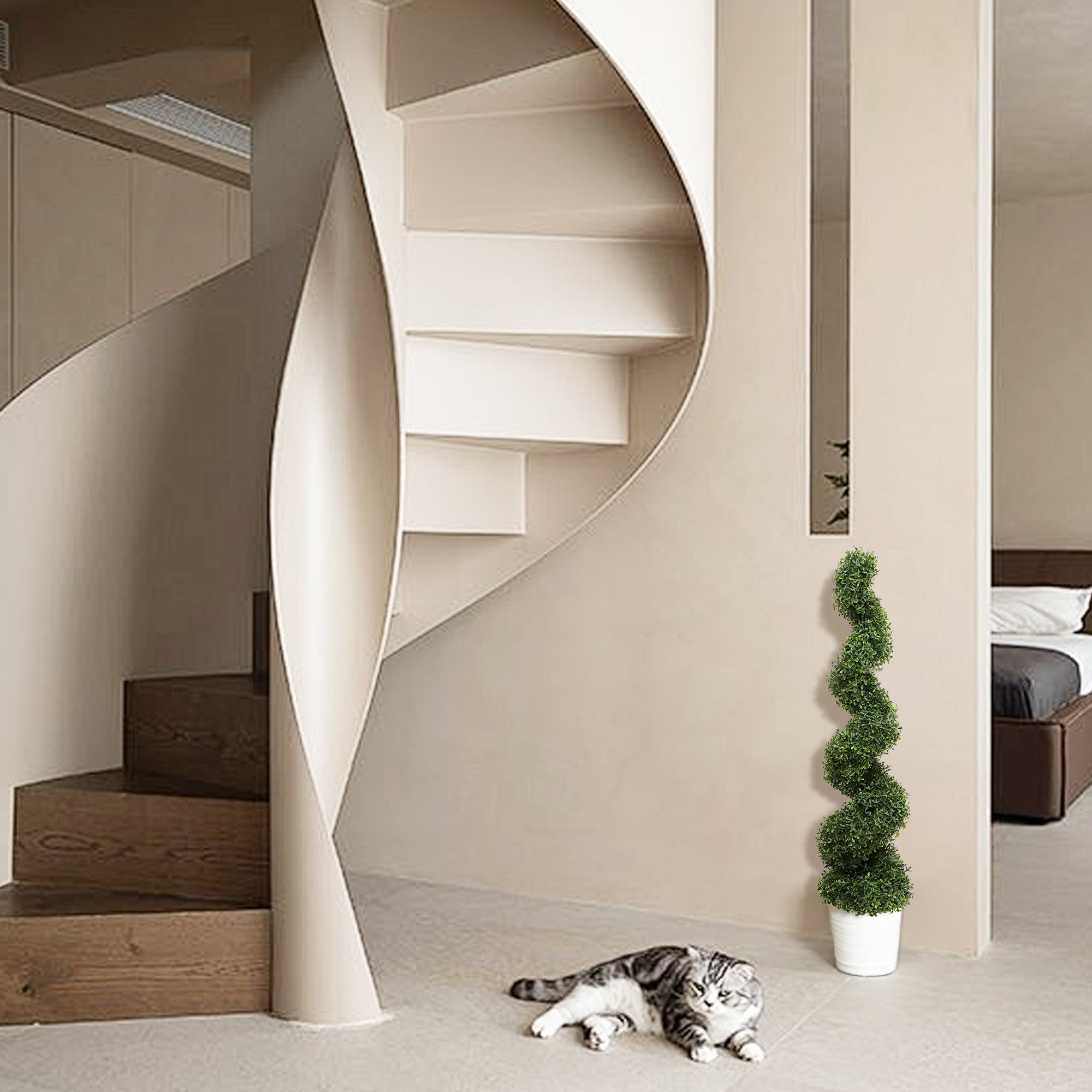 Elegant and Refined Yangmei Spiral Tree - Premium Artificial Plant for Home and Office Décor