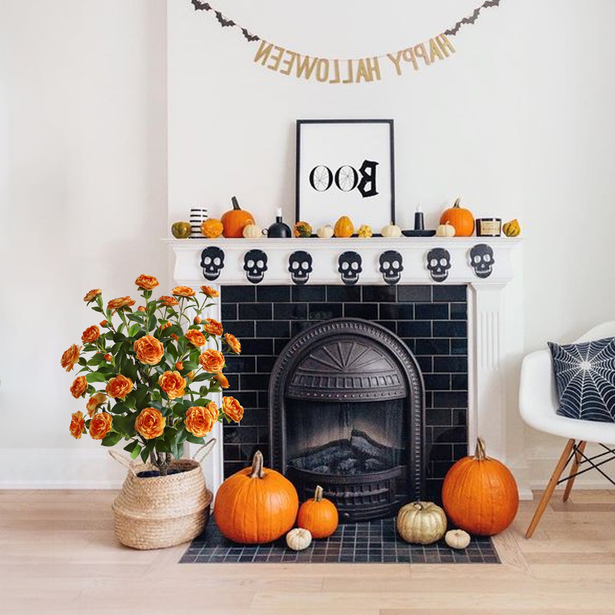 Two pieces of warm companionship(orange Camellia)