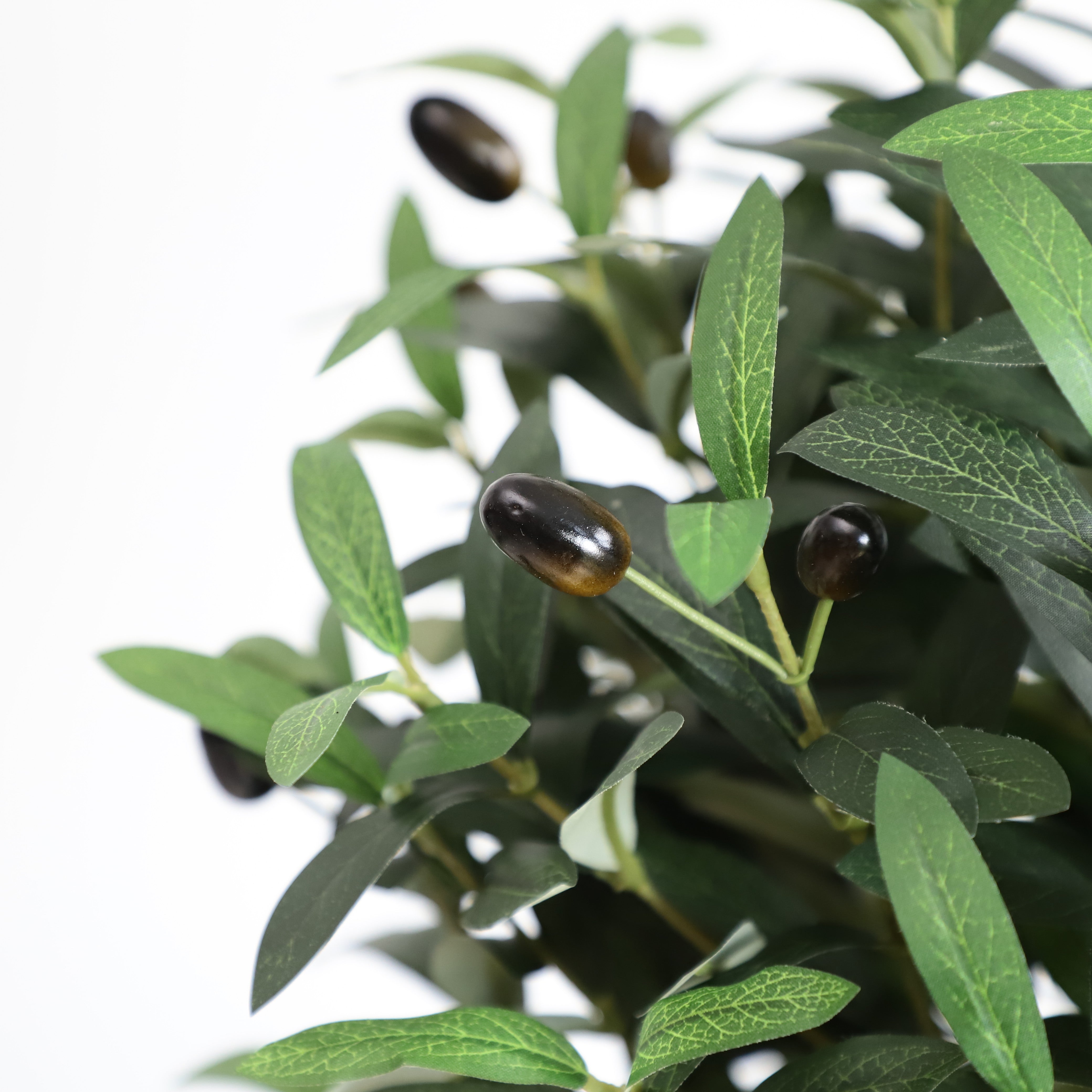 2 Pieces 35in Artificial Topiary Olive Trees Double Ball Design